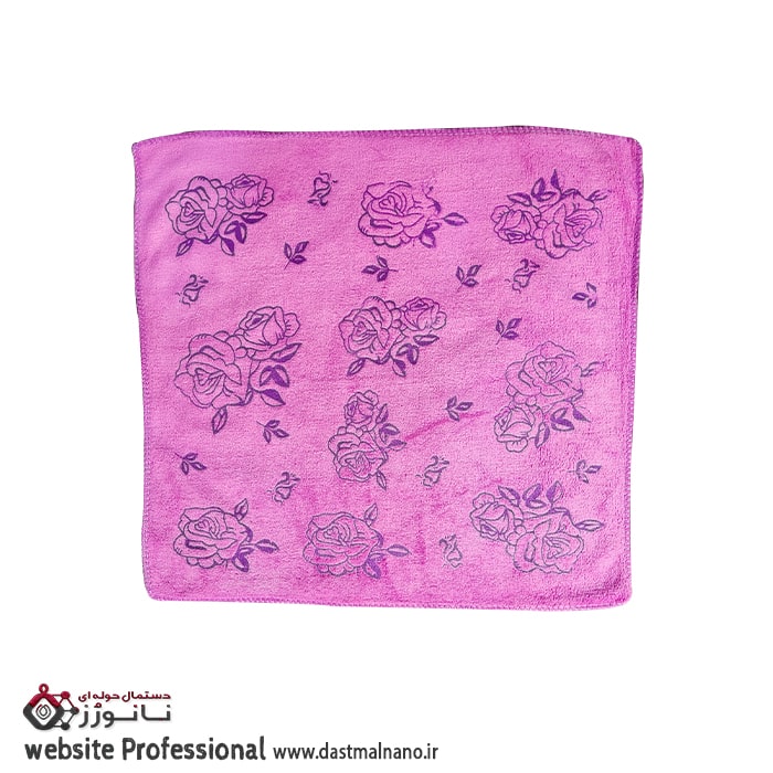 دستمال حوله ای گلدار در رنگ بنفش
